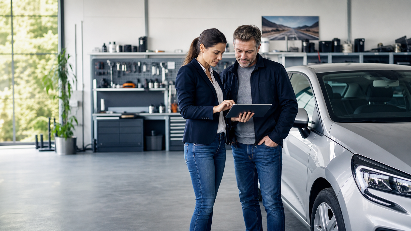 L’équipe de Repère Auto au travail dans un atelier automobile